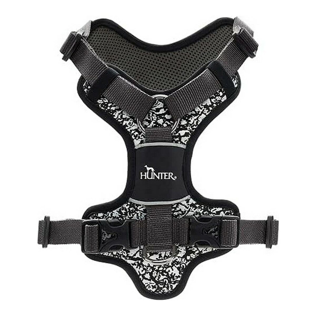 Hundegeschirr Hunter Divo Reflektierend Schwarz/Grau S (45-56 cm)